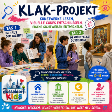 Kinder arbeiten an einem kreativen Kunstprojekt mit visuellen Codes und Schreiben.